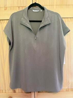 NWT Soma 24/7 Essential Terry Quarter Zip Short Sleeve Sweatshirt